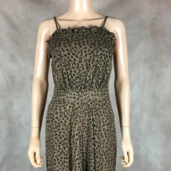 CeCe Chiffon Leopard Print Wide Leg Jumpsuit NWT Size 0 - Picture 9 of 11